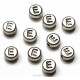 NEW! 1 Letter E Quality Silver Plated Round Alphabet Bead 7mm ~ Ideal For Occasion Name Bracelets, Card Making & Other Craft Activities
